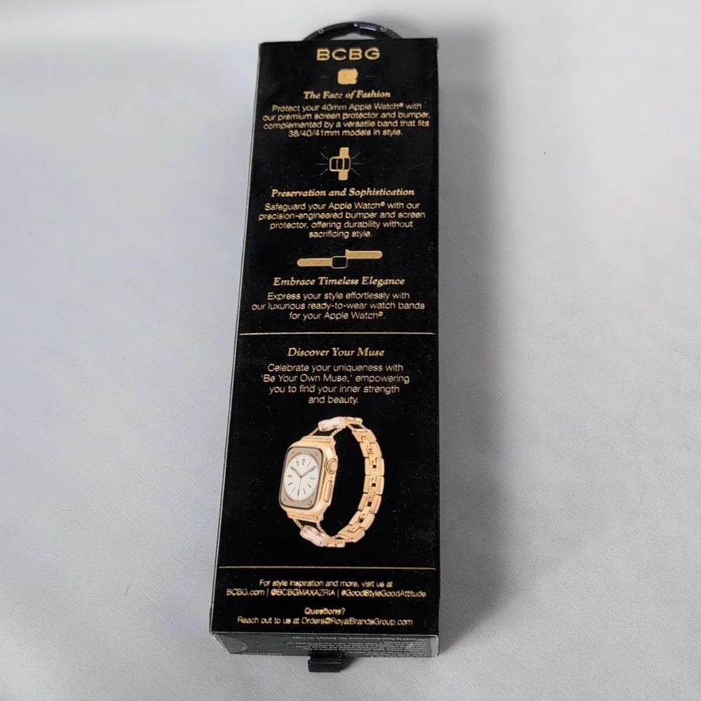 BCBG Gold Tone Clover Apple Watch Band Adjustable 38/40/41 MM